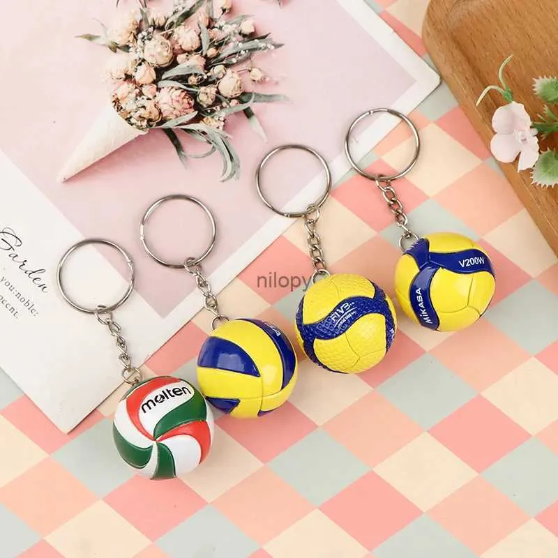 keychains lanyards 1xfashion PVC Volleyball cheychain الحلي التجارية الهدايا للكرة الطائرة الشاطئية الرياضية للاعبين للرجال هدية سلسلة مفاتيحها 2023