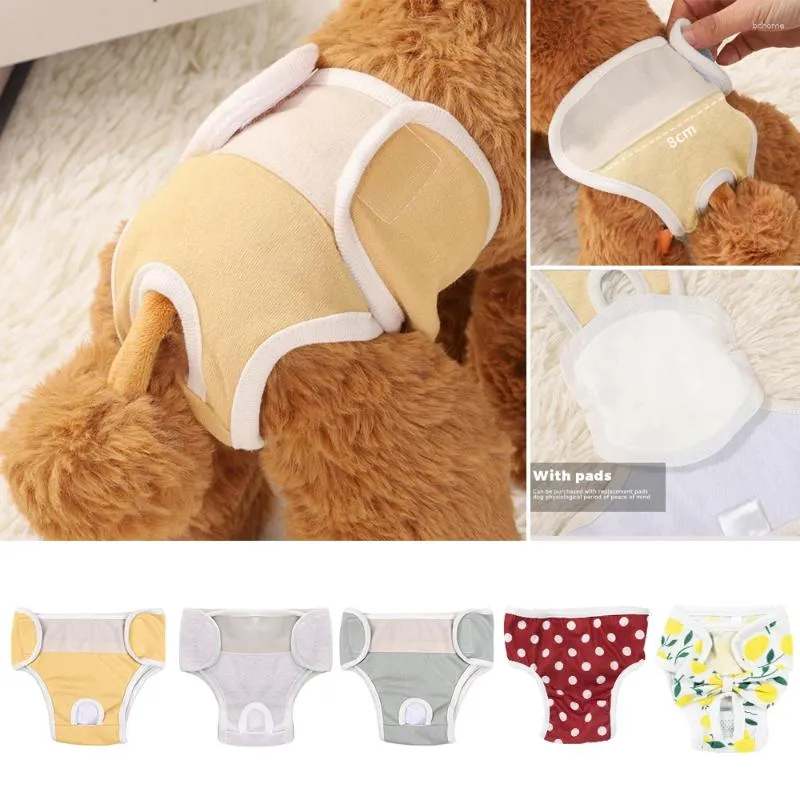 Vêtements de chien coton réutilisable chiens féminins pantalon couches sanitaires pour menstruation