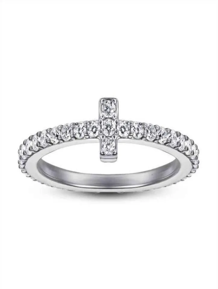 Schmuck S925 Sterling Silber Tfamily Ring für Frauen Japan und Südkorea Einfacher Tshaped Indexfinger voller 5889178