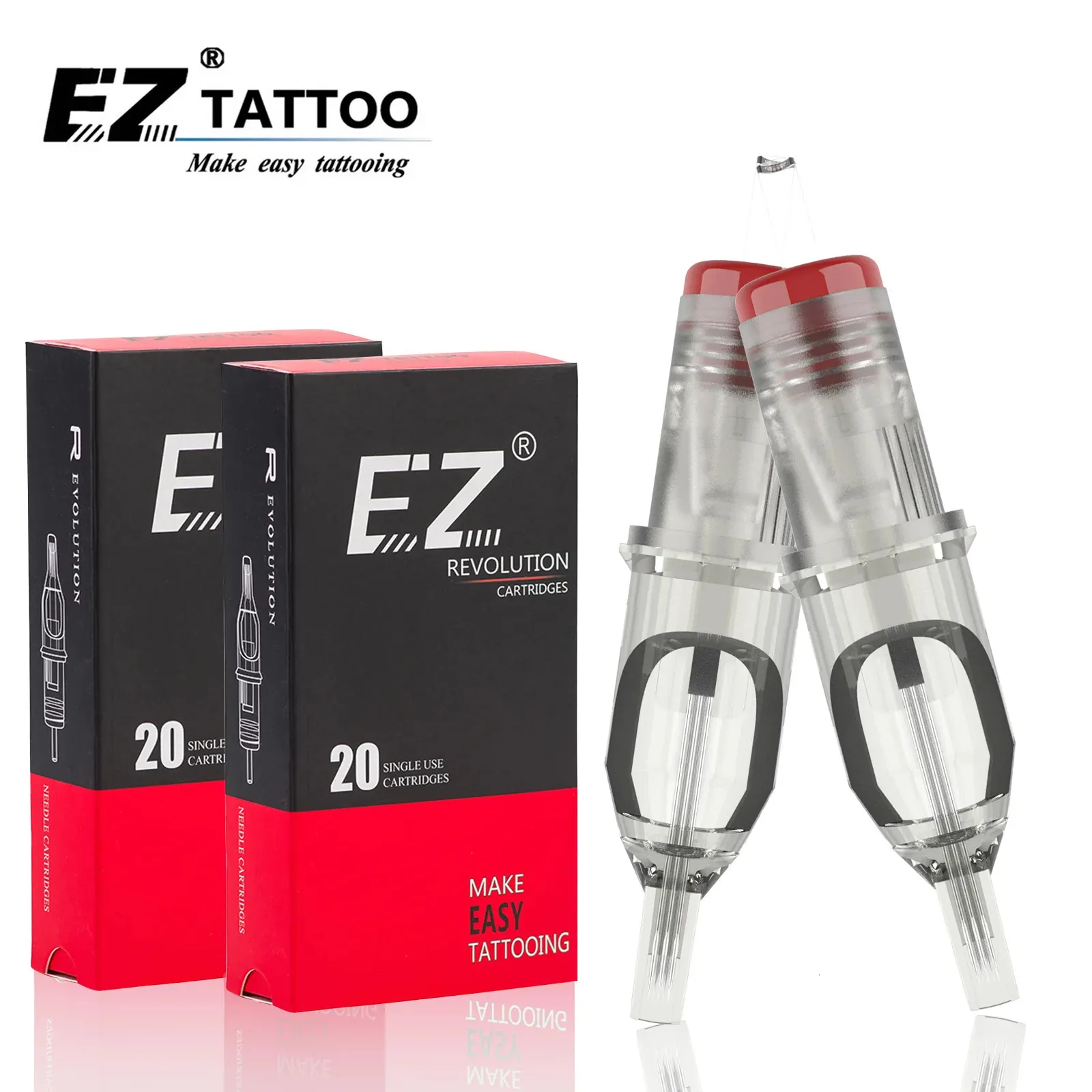 EZ Tattoo igły Revolution Igły nabojowe Zakrzywione okrągłe magnum #10 0,30 mm dla maszyn do tatuażu systemowego i chwytaków 20 szt.