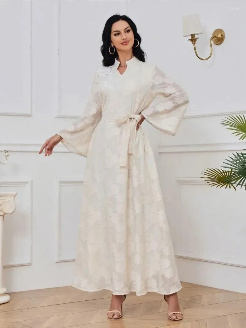 Vêtements ethniques Eid Muslim Party Robe for Women Jalabiya Abaya Ramadan Long Robes Abayas femme Kimono Robe Caftan Vestidos Largos 2024