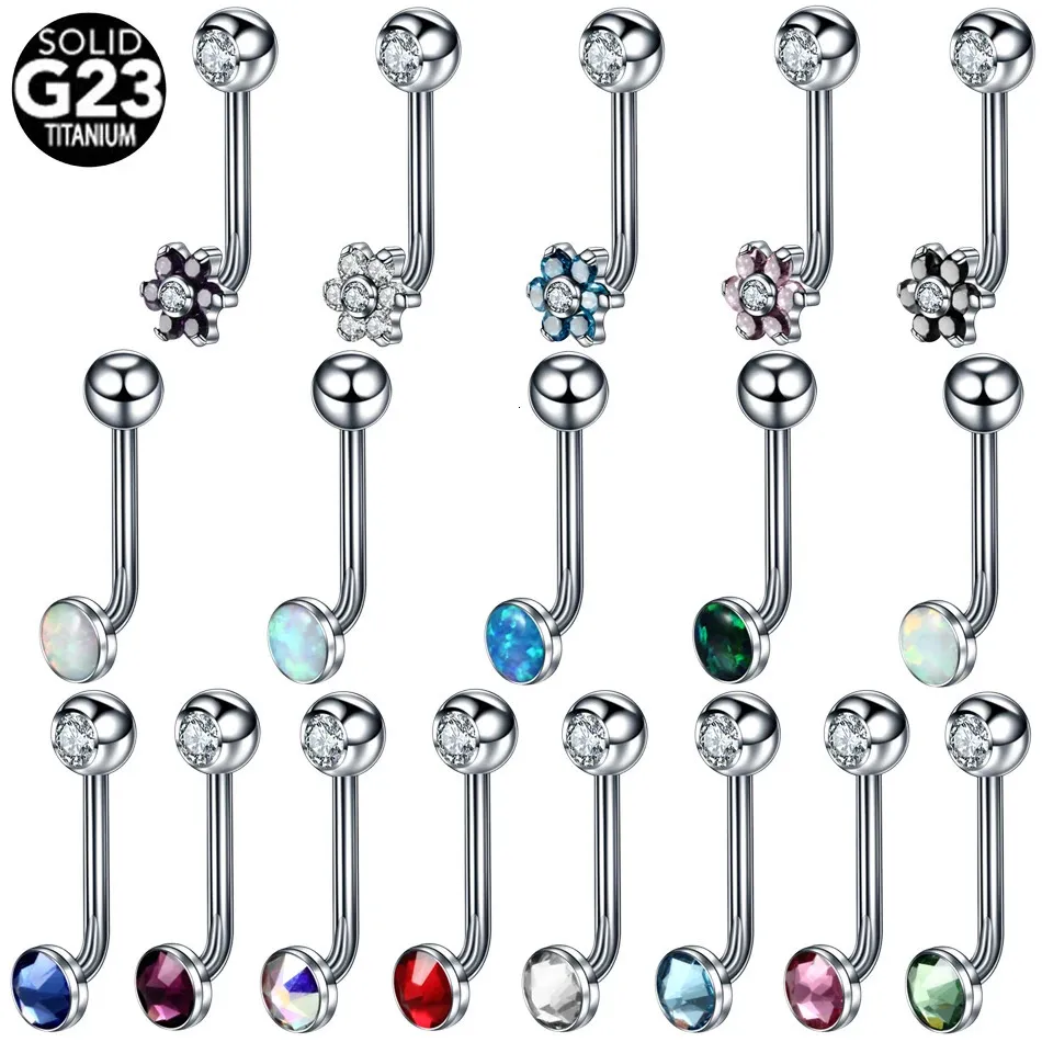 1pc Christina Vertical Hood Piercings Flower Lip Anneaux Opal Sexy VCH Bijoux de sourcils 240409