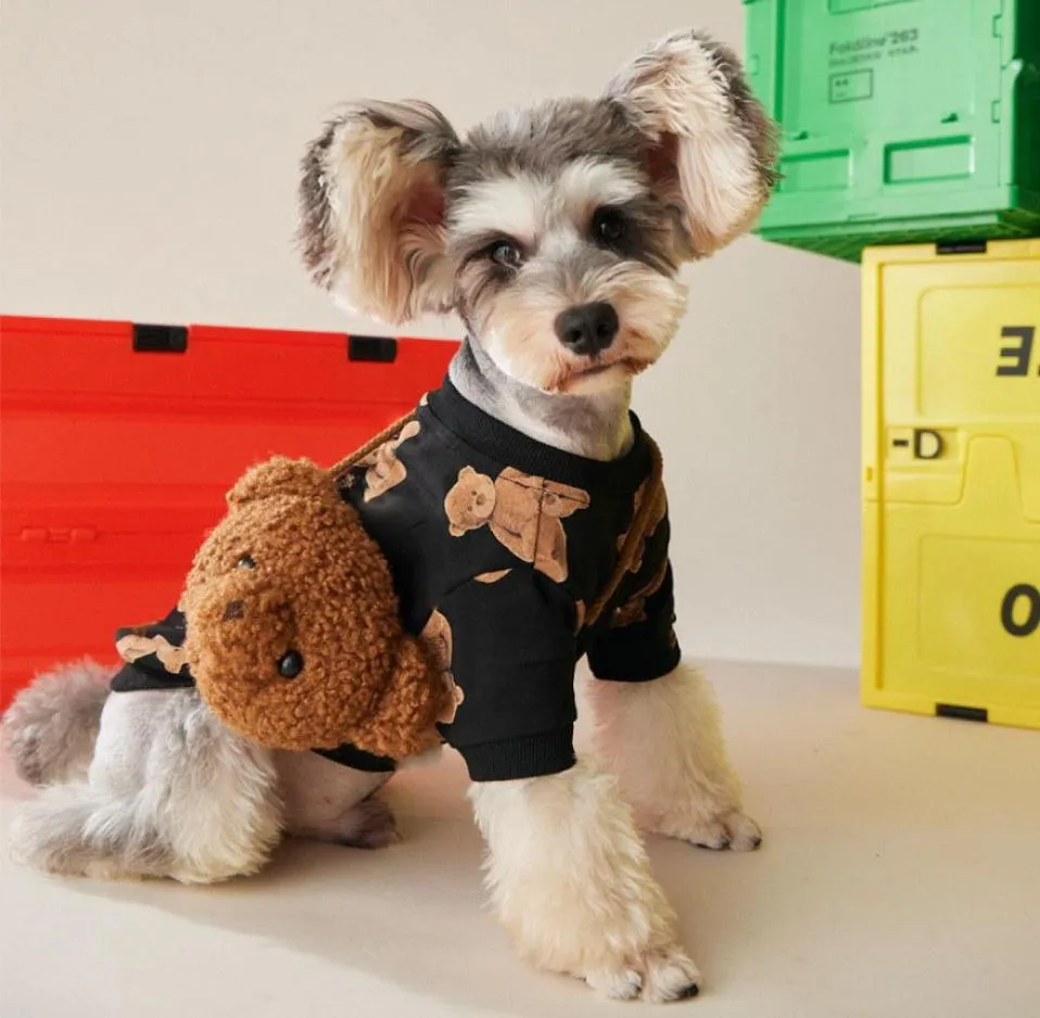 Kreskówka SWEATER SWEATER T SHIRT Little Bear Print Pet Bluza Bulldog Schnauzer Corgi Puppy Ubrania odzież 58824360