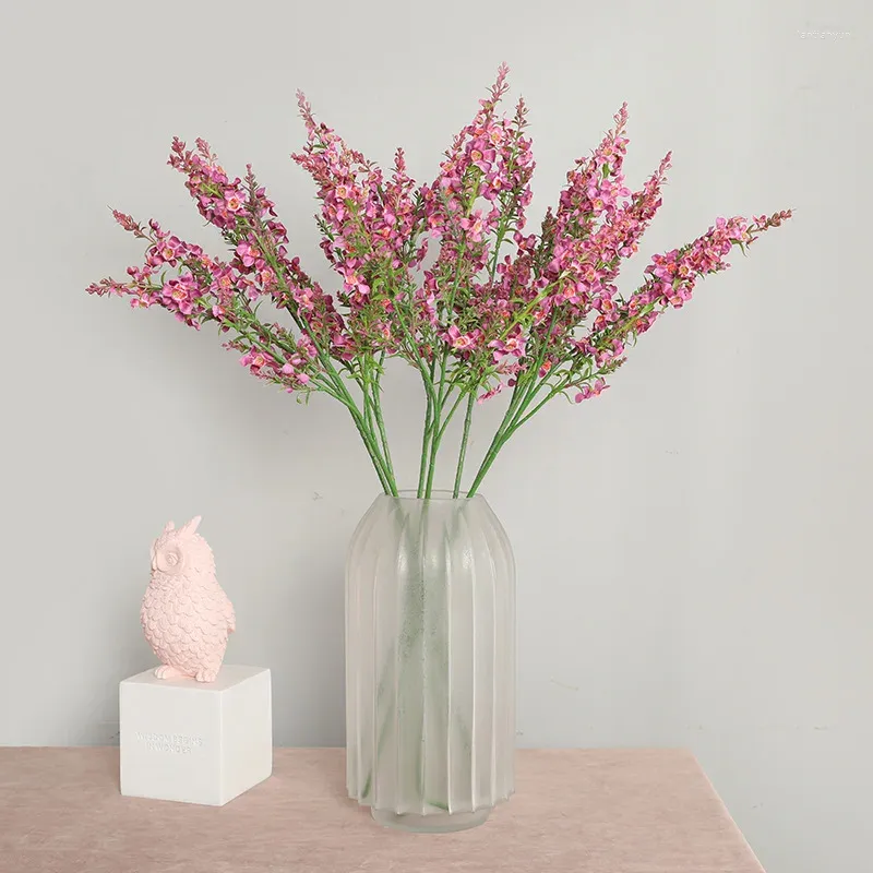 장식용 꽃 3 포크 민트 인공 거실 현관 장식 시뮬레이션 가짜 꽃 웨딩 홈 장식 신부 홀딩 선물
