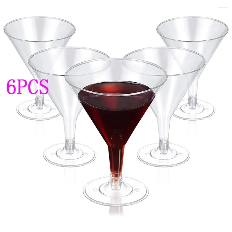 Coppe usa e getta cannucce da cocktail bicchieri da cocktail Forniture per feste per vacanze creative tavoli in plastica trasparente Vino rosso champagne Drink tazza