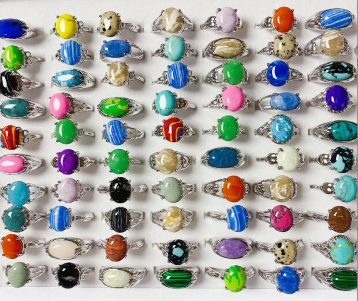 متعدد الألوان 15 سم تقليد بيضاوي الخاتم الفيروز نماذج العديد من الحجم الحجم أزياء المجوهرات مزيج 100pcslot6840467