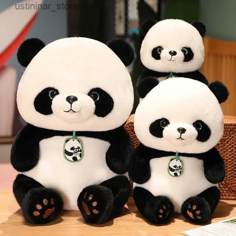 Fyllda plyschdjur små panda fyllda djur plyscher kram kudde söt realistisk panda plysch doll present för barn baby pojkar flickor födelsedagsfest l47