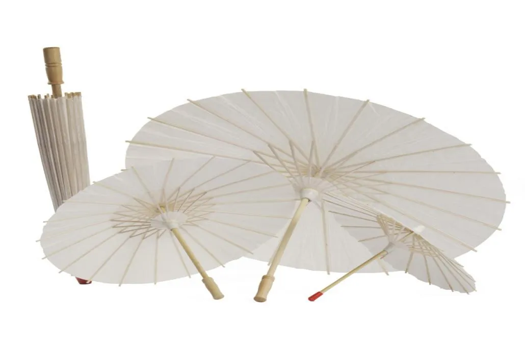 Papiers de bambou blanc classique Umbrella Craft Paper Hiled Paper Umbrellas DIY CRÉCIEL BLANK PEINTURE BRIDE MARIAGE PARASOL2599364