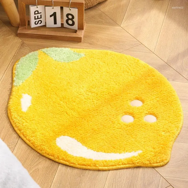 Mattes de bain Tapis spécial Tapis de fruits de fruits de fruits de la maison Décoration Décoration Chambre des toilettes Salle de bain Tapis absorbant sans glissement absorbant