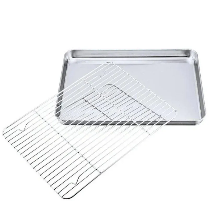 Save Big on Bulk Stainless Steel Baking Tray Set Stainless Steel Baking  Racks Set Baking Tray With Detachable Cooling Rack, Non Toxic Oven BBQ  Safe