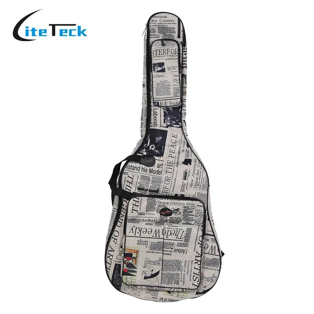 Гитара 600D WaterResistant 41 -дюймовая сумка для гитары Oxford Clate Gig Bag Guitar Корпус газета в стиле газета с двойными сшиванными накладными ремнями