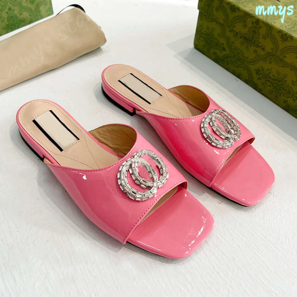 Projektant designerski Pink platforma dla damskich kapciowy buty g sandały płaskie doniczki oryginalne skórzane oryginał
