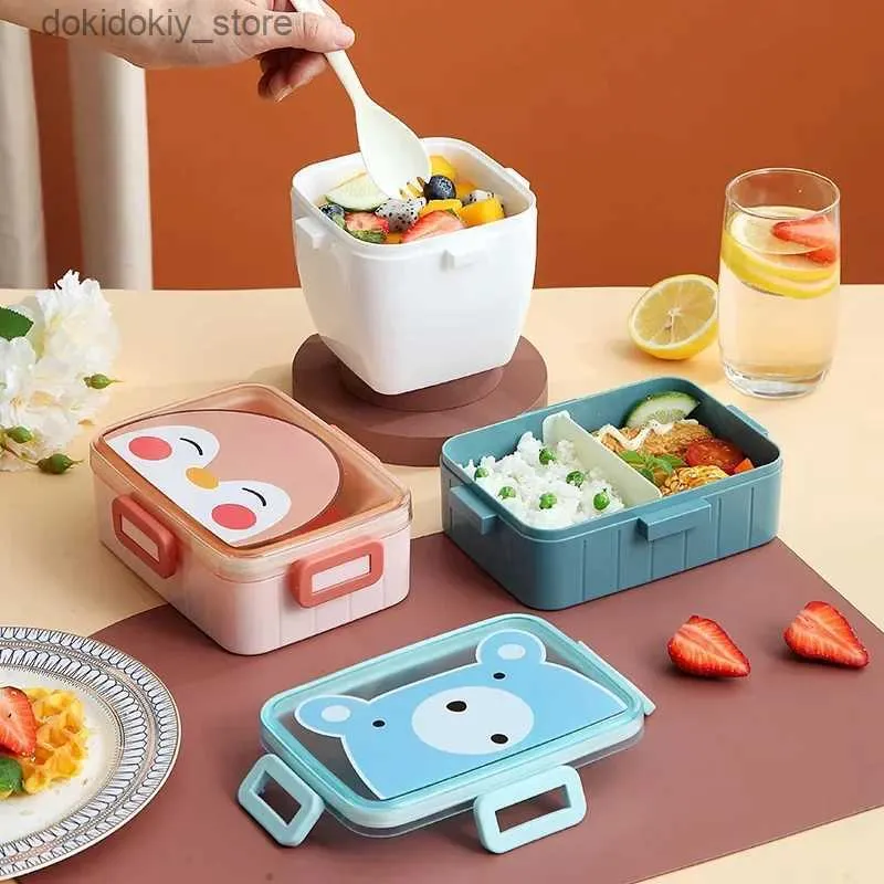 Bento Boîtes Kawaii Boîte à lunch bento mignon pour enfants IRLS ÉCOLE ÉCOLE PORTABLE MINE SNACK SAND CONTERITEUR ALIMENTS L49