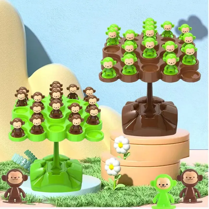 Mini Monkey Balance Tree Family Games Desktop Toys For Kids Birthday Party Favors Baby Shower Gift Pinata Fillers 240407