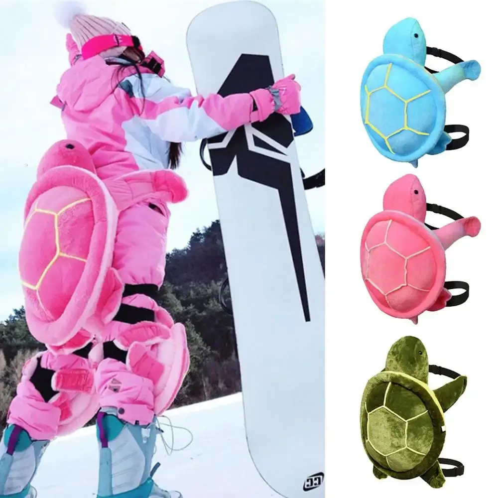 Paracolpi Tartaruga Per Snowboard E Sci - Protezione Coccige E Fianchi, Imbottitura Morbida, Design Carino, Rosa/blu/verde