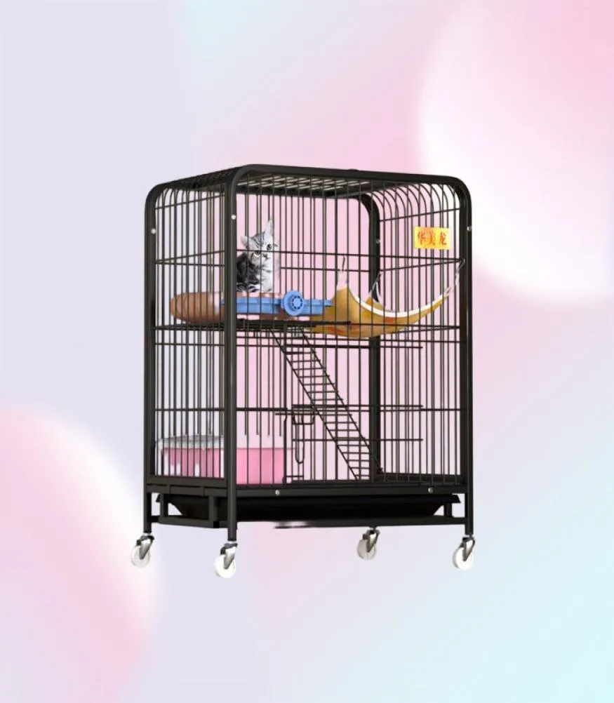Cat CarriersCrates Houses Super Large Square Tube Cage Villa 3 Layer Double House Household Climbing Frame Indoor Pet Accessori3931280