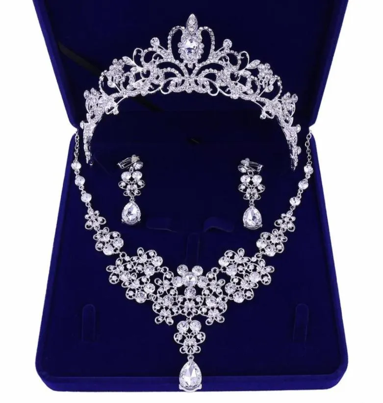 Bridal Tiaras Hair Necklace Earrings Accessories Wedding Jewelry Sets Cheap Fashion Style Bride Hair Dress97783803360226