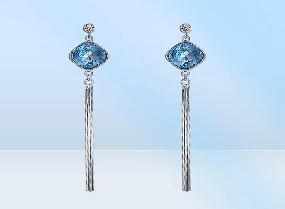 925 orecchini per le orecchie in argento sterling con orecchini a blu a