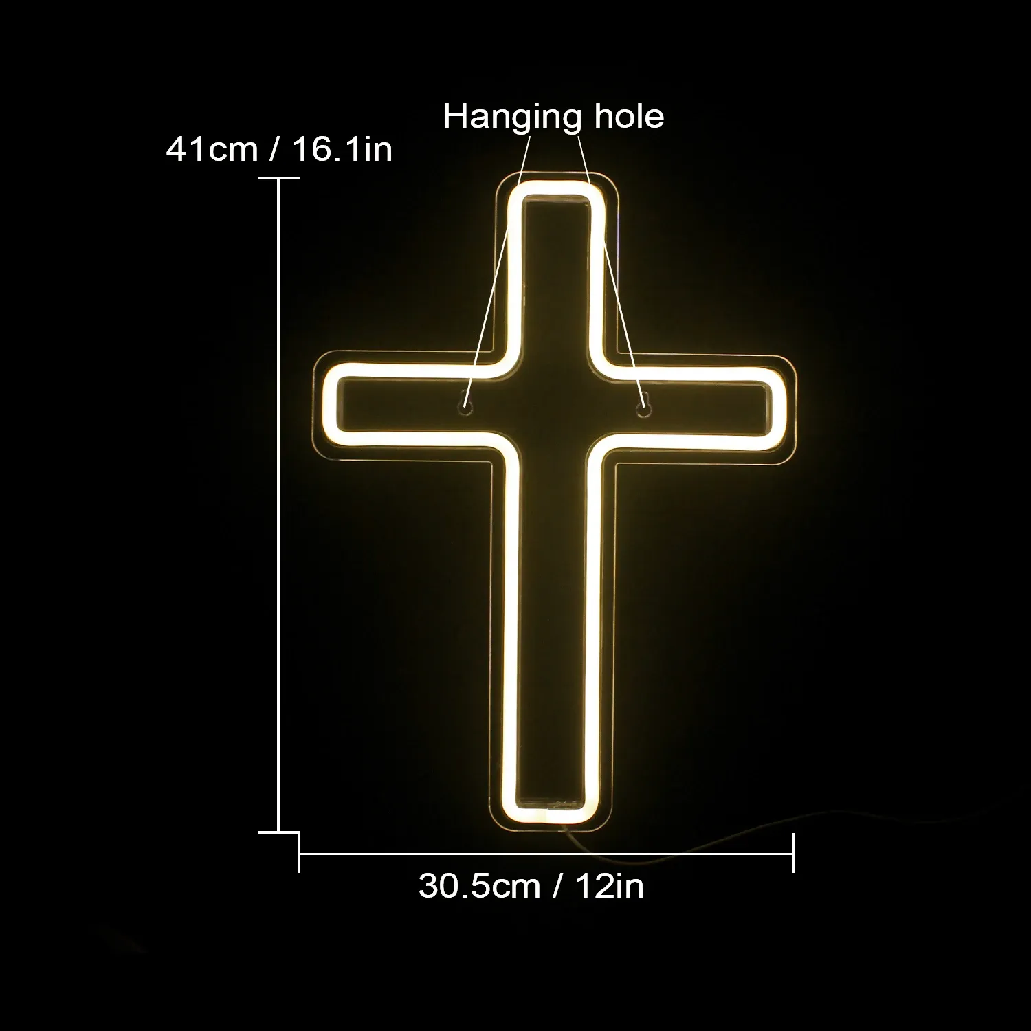 Neon Sign LED Cross Shaped USB With Switch Wall Art Hanging Lamp For Holiday Bar Wedding Party Club Home Room Decor 0415