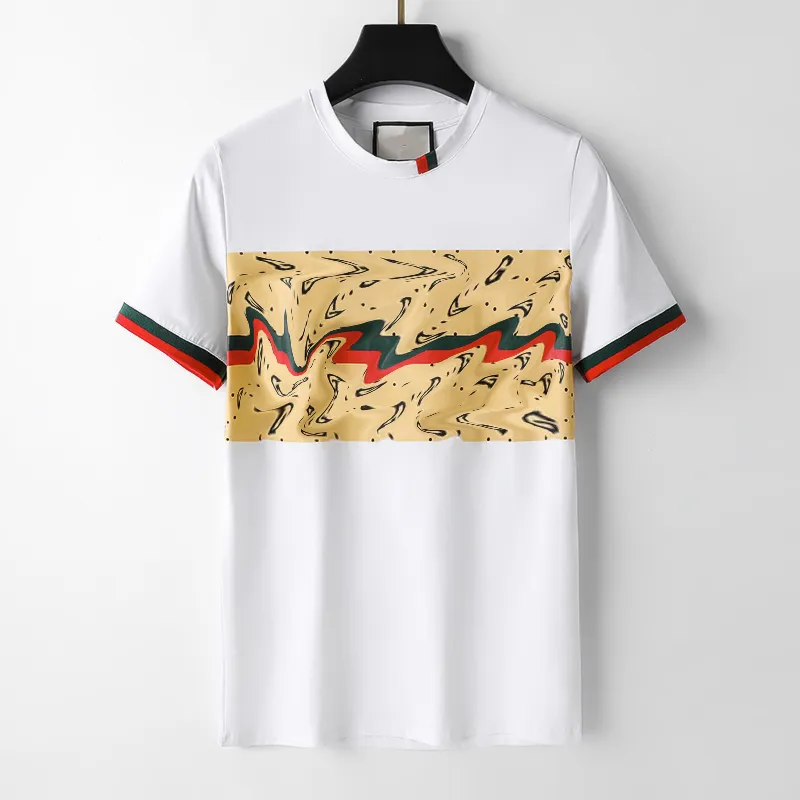 Printemps et d'été Nouveaux vêtements pour les vêtements à succès pour hommes Modèle de mode imprimé à manches courtes à manches décontractées T-shirt en vrac Pure Cotton Street Hip Hop Trend Vêtements D38