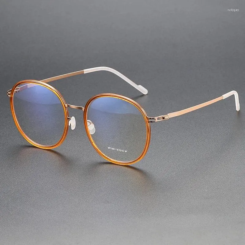 Sunglasses vintage sunglasses round men's glasses stainless steel frame with case