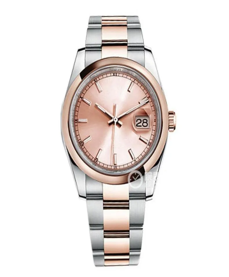 Wysokiej jakości azjatyckie zegarek 2813 Sports Automatyczne zegarki mechaniczne 116201 Pink Dial DateJust ze stali nierdzewnej Wristwatch 18K Rose GOL1430876