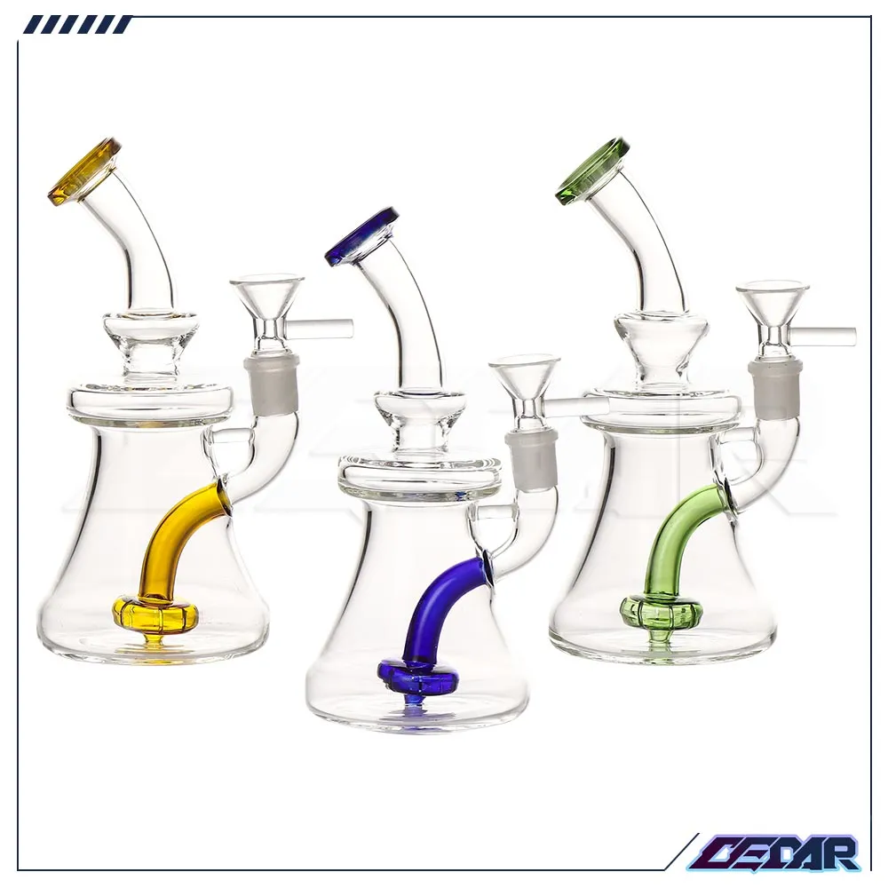 7,5 pouces de couleur mélangée en verre fumé à eau tuyau d'eau Bubbler Bubbler Pipes de narguilé