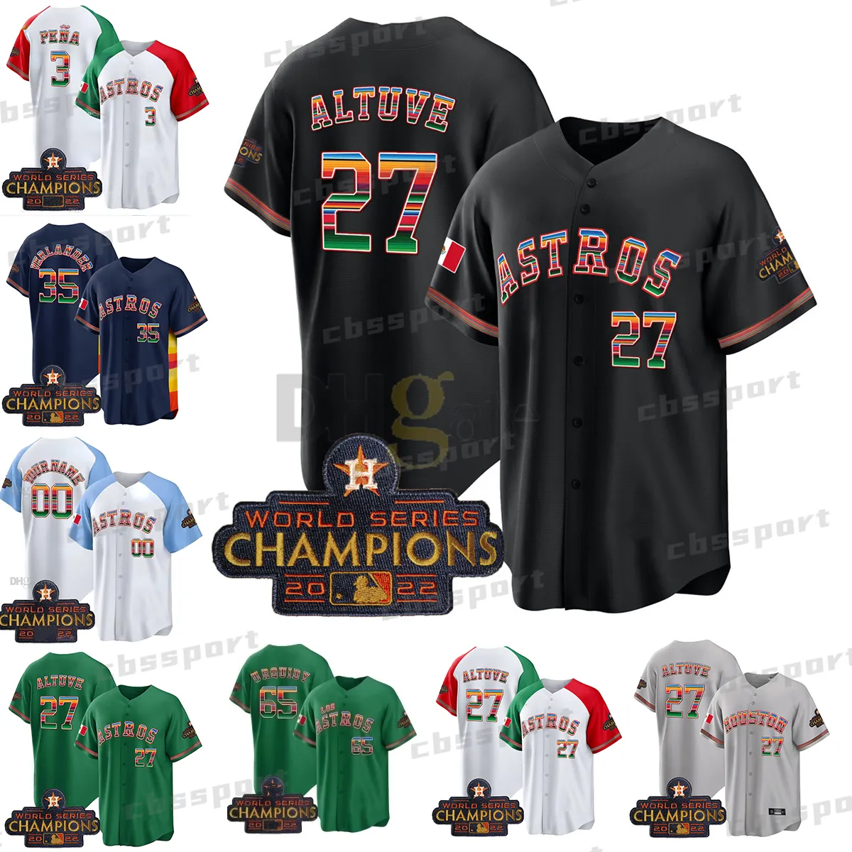 Mexico Astros Alex Bregman Baseball Jersey 27 Jose Altuve 44 Alvarez 3 Jeremy Pena Houstons Justin Verlander Framber Valdez Josh Hader Jeff Bagwell Bryan Jose Abreu