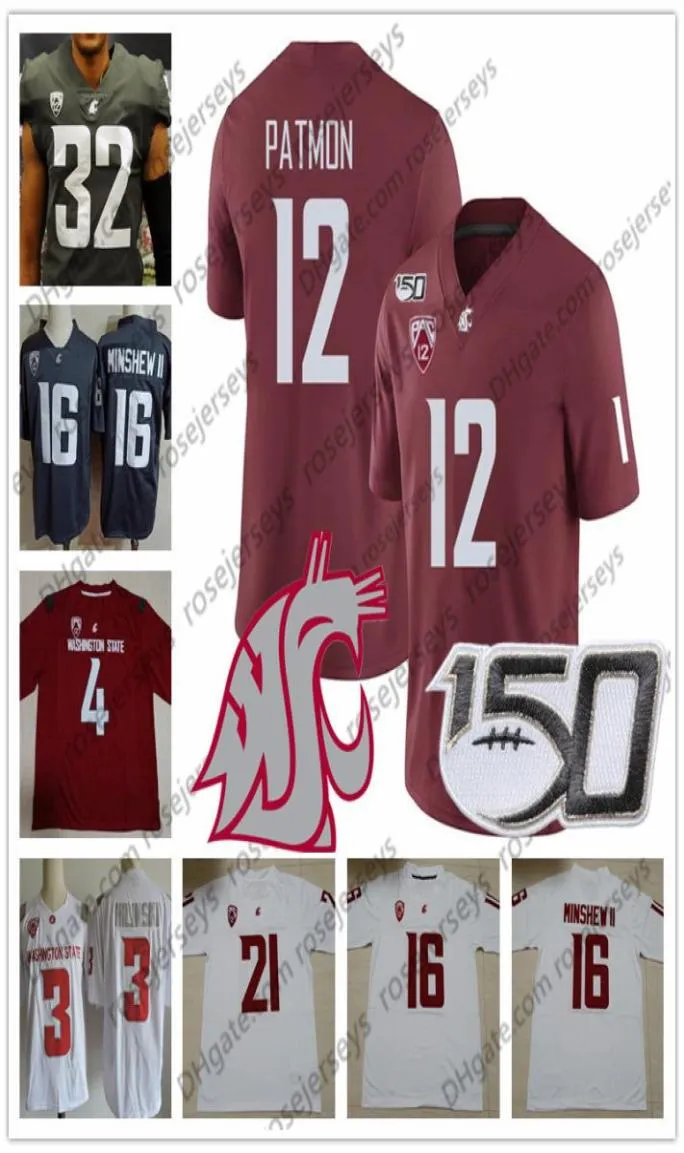 2019 WSU Washington State Cougars 9 Renard Bell 8 Easop Winston Jr 10 Trey Tinsley 16 Deon McIntosh Grey Red White 150th Jersey1710232