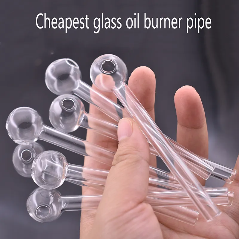 Tubo di bruciatore di olio di vetro di alta qualità Cucchiaio Pyrex Pipi a mano Piece Porble 4 pollici Tubatura d'acqua fumogena per fumare utensile da tabacco