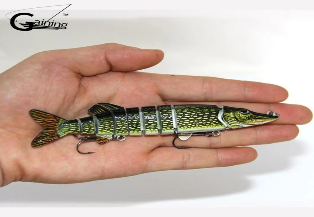 1 pc Nuovo 2016 8 sezioni Dritta da pesca 125cm20G Swimesca esca da pesca esca a manovella di pesca lenta tackle2749573