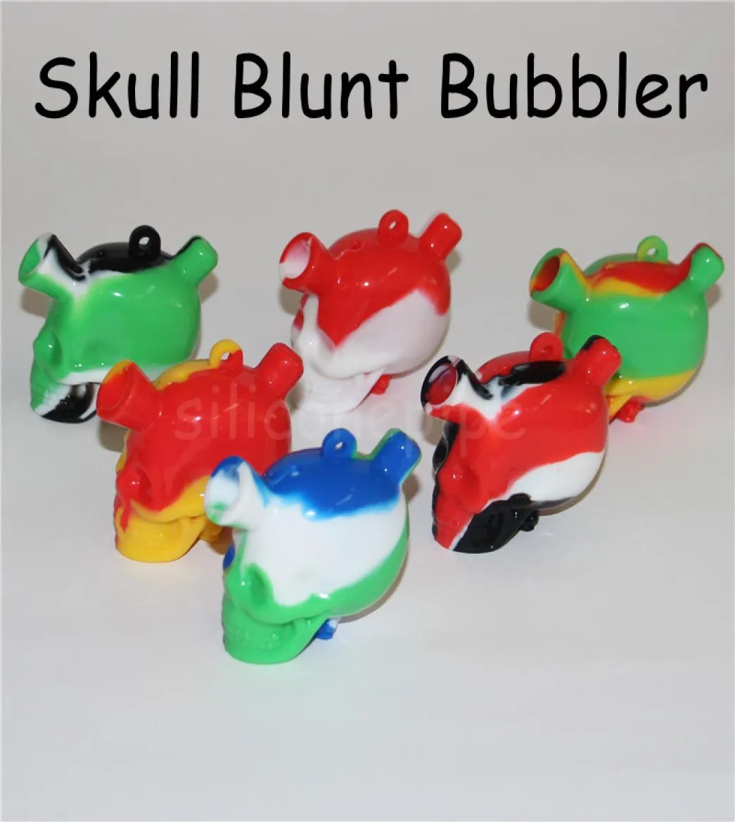Skull Shape Silicone Travel Bongs Martian Skull Silicone Blunt Bunbbler Joint Fumer Bubble Small Water Pipes Small Pipes Han2412701