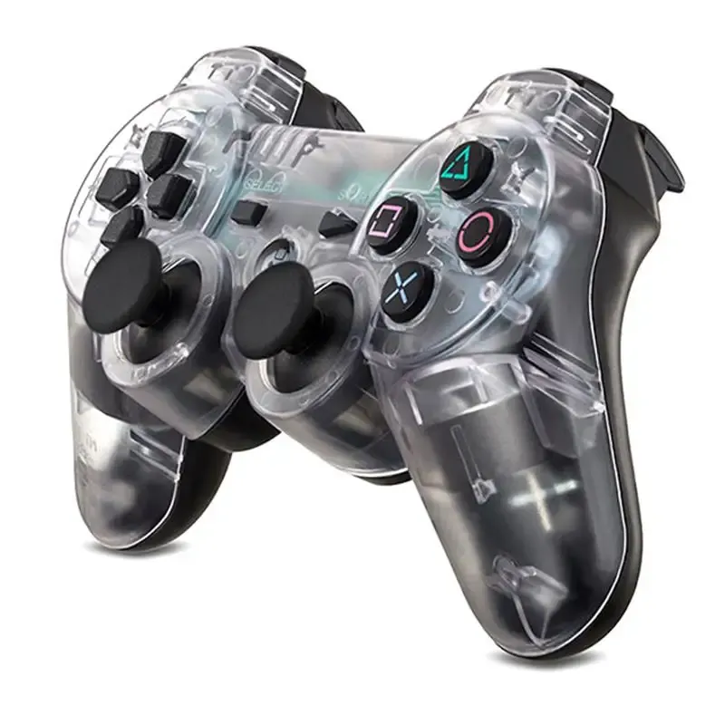 Sony PlayStation için Gamepads 3 Konsol Video Oyunu Kablosuz Çift Şok Gamepad Şeffaf El Denetleyicisi Sony PS 3 Joystick Remote