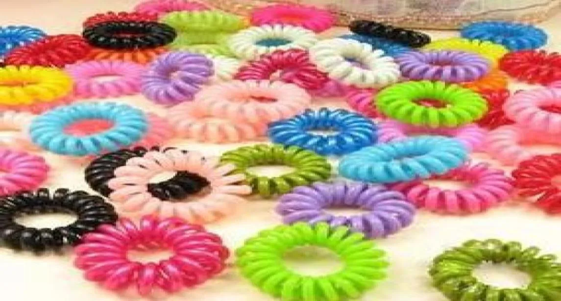 500pcs Téléphone coloré Bande de cheveux Ring 012346571410