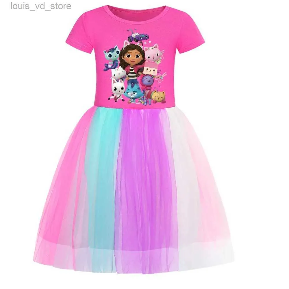 open lace back dress Dreamworks, GABBY'S DOLLHOUSE cotton & tulle party dress, EUC, size 1, L:  43cm  DaisyChainClothing