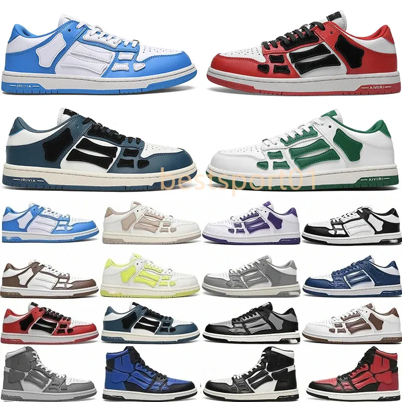 Mannen atletische schoenen skelet botten loper vrouwen mannen sportschoenen sneakers skel top lage casual schoenen echt lederen veter trainer basketbalschoenen k3