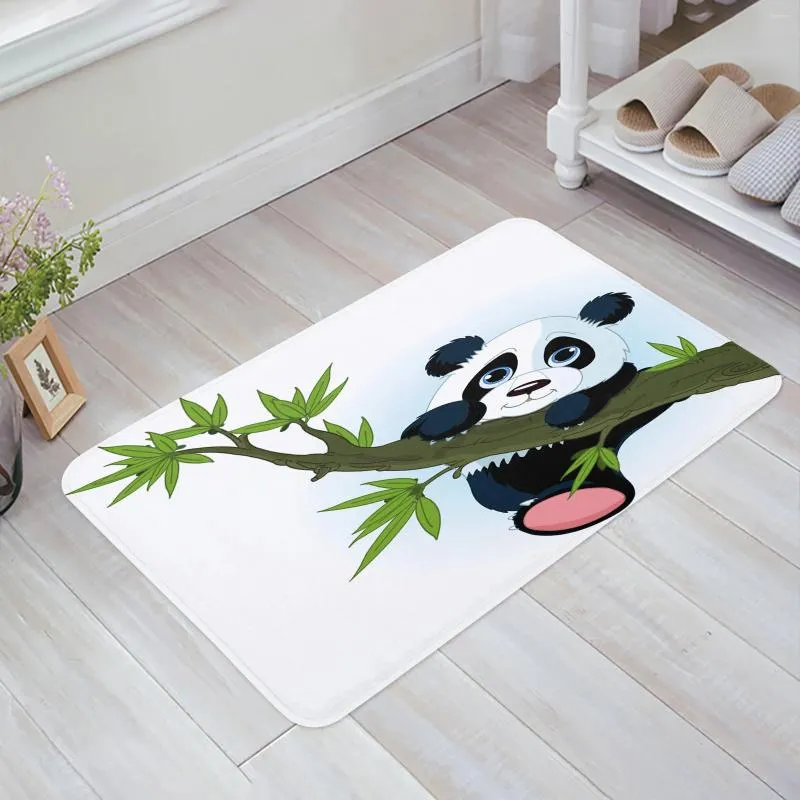 Tapijten Dier schattig Panda Bamboo Cartoon vloer Mat Toegang Deur Woonkamer Keuken Tapijt Tapijt Tapijt Tapijt Tapijt Badkamer Doelt Home Decor