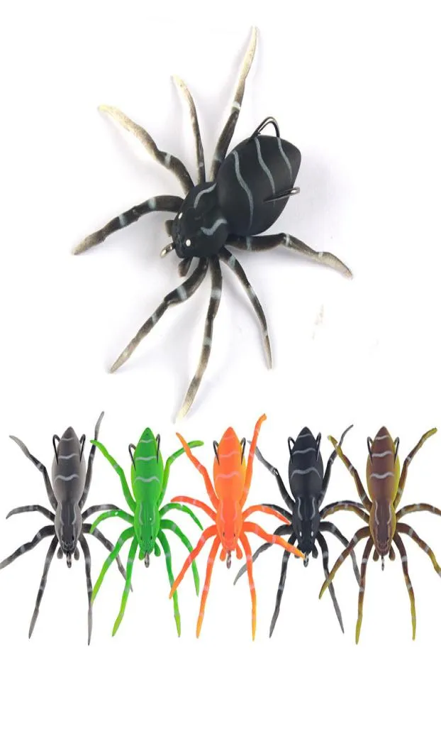 Spider Topwater Simulation Bait Soft Plastic 8cm 7g Life Vivid Fishing Lure Baits 5 Colors Available6114169