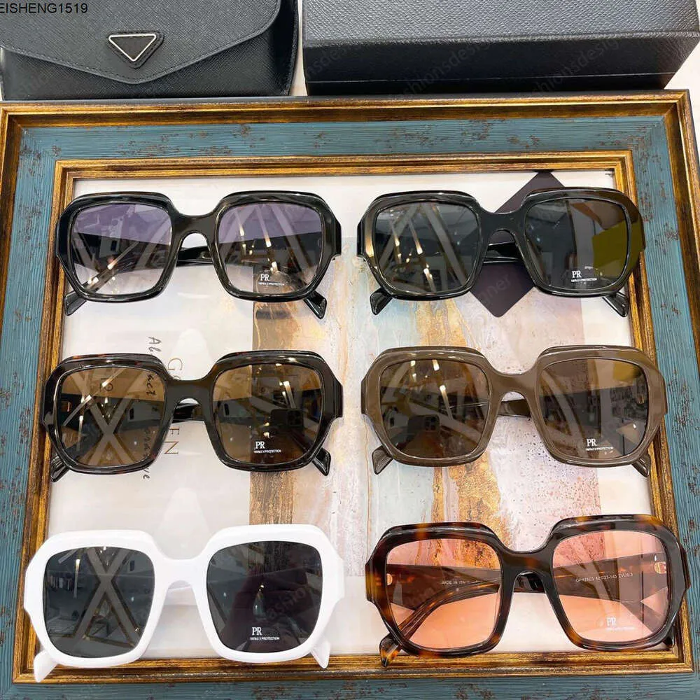 Erkekler tasarımcı güneş gözlüğü lüks moda kare çerçeve asetate1 1 model moda ünlü İtalyan Üçgen Mektuplar Goggles