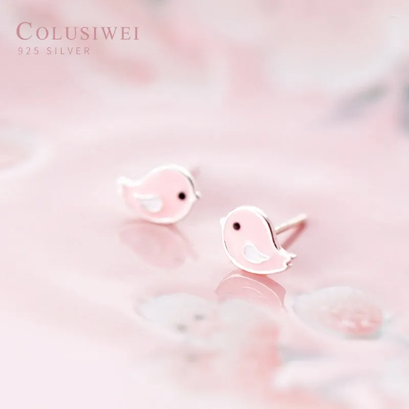 Stud -oorbellen Colusiwei Animal Collection Echt 925 Sterling Silver Cute Bird Tiny For Women Kids Koreaans sieraden Gift