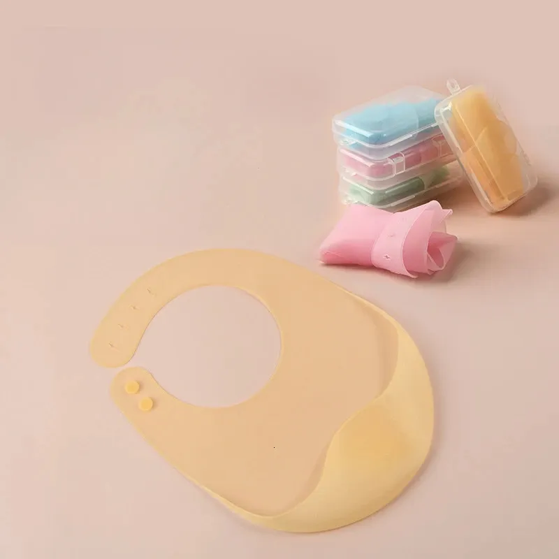 Babador baby silicone com caixa de armazenamento para alimentos suplementares platina à prova d'água infantil infantil tridimensional comendo 240412