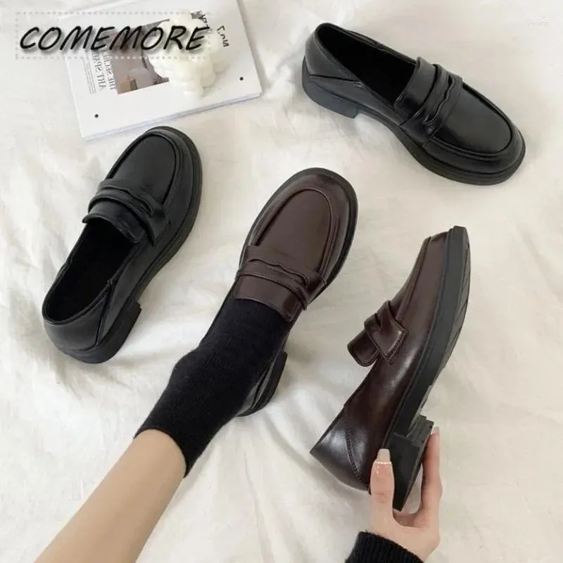 Casual Shoes Loafers Womens Lolita Mary Jane Girls Japanese School JK Uniform Harajuku College Gothic Quality for Woman Pu