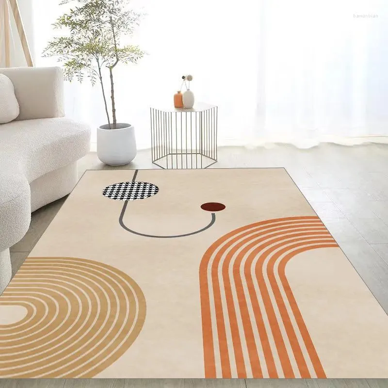 Mattor Nordic Ins Light Luxury Minimalistiska vardagsrummet soffbord sovrum matta icke-halk antidirig abstrakt stil mattor
