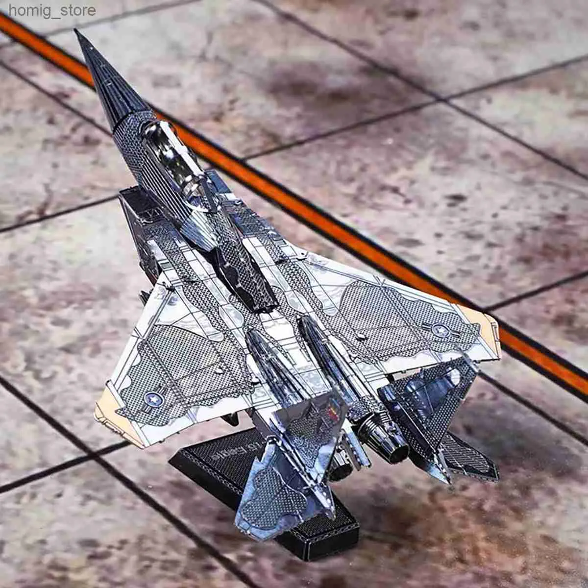 3D -Rätsel F15 3D Metall Puzzle Modell Kits DIY Laser Cut Rätsel Jigsaw Toy Y240415