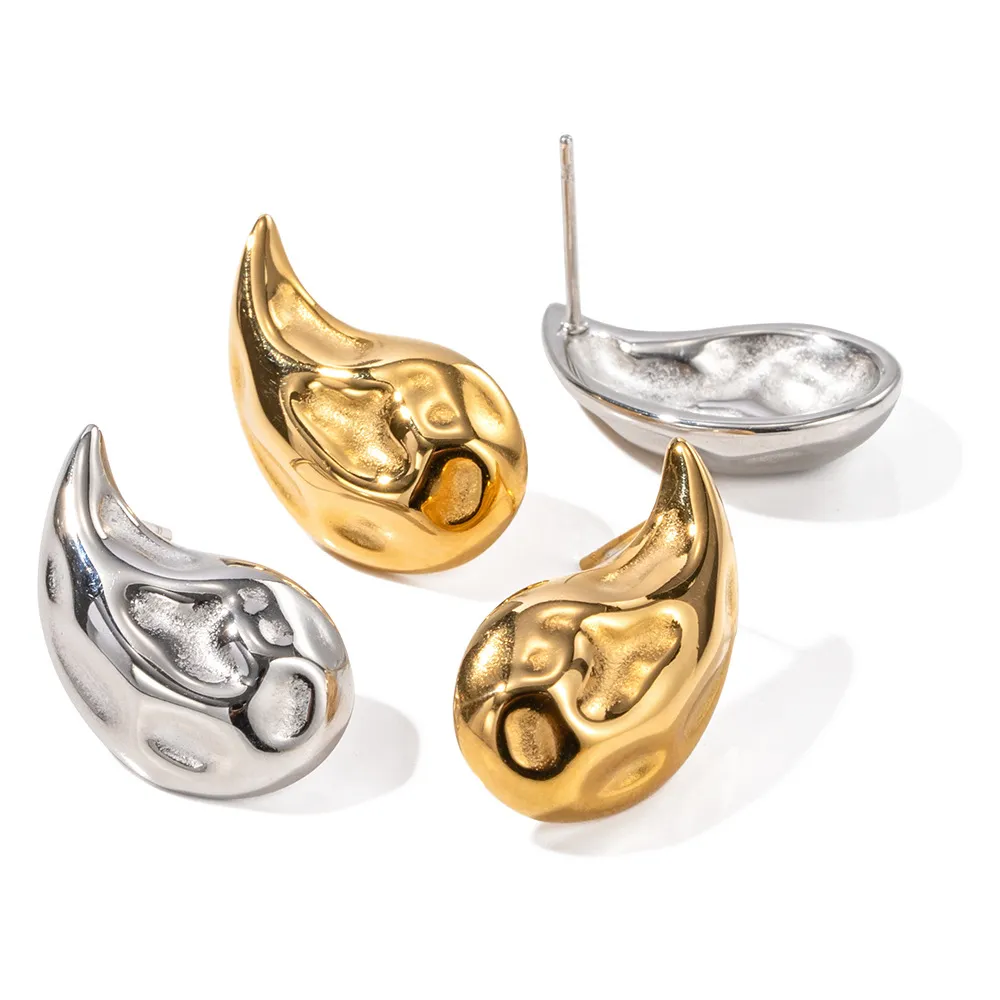 Boucles d'oreilles texturées chic 18k Gold Plated Gald