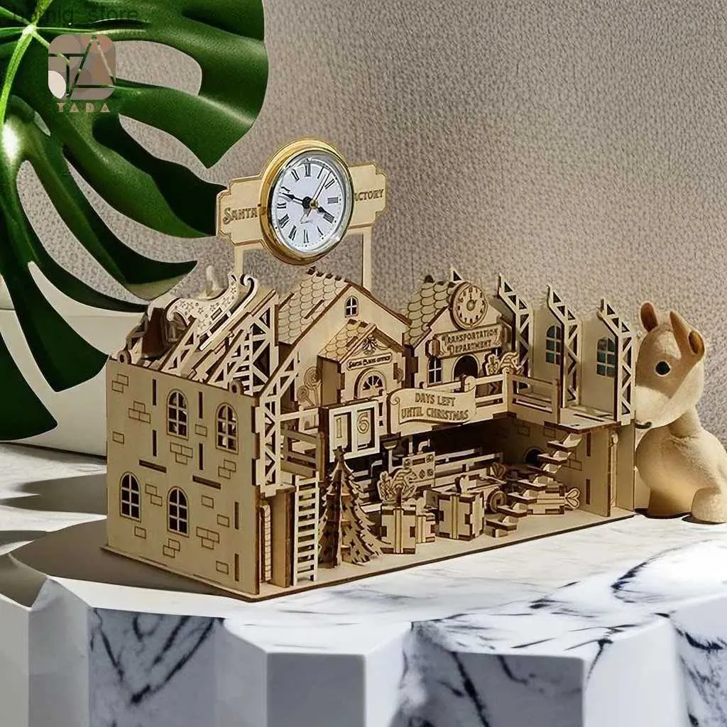 3D Puzzles Tada-Santa Claus Factory Model Puzzle 3D Wooden AssemblyBuilding Block KitsToys Game Birthday Gift for Children Kids Adult Y240415