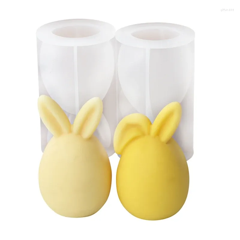 Baking Moulds Easter Folded Ear Candle Making Tool Mould Animal Soap Painting Plaster Silicone Chocolate Cake Decor