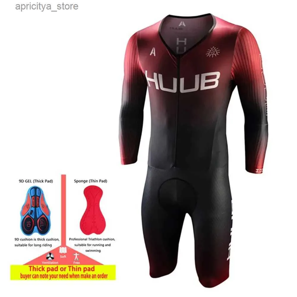 Jersey de ciclismo Conjunto 2022 Huub Mens Bicyc Macacão Ruoster rápido Triathlon Triathlon Mountain Sportswear Terno de ciclismo Skinsuit -maciutim ROPA ROPA CICLISMO L48