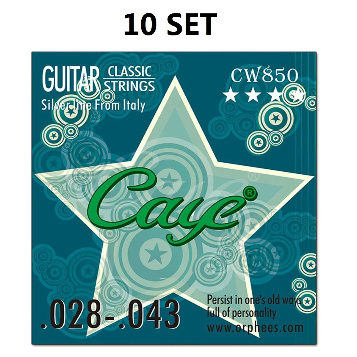 Guitarra 10 set caye strings clássicos de guitarra clara nylon prata plata