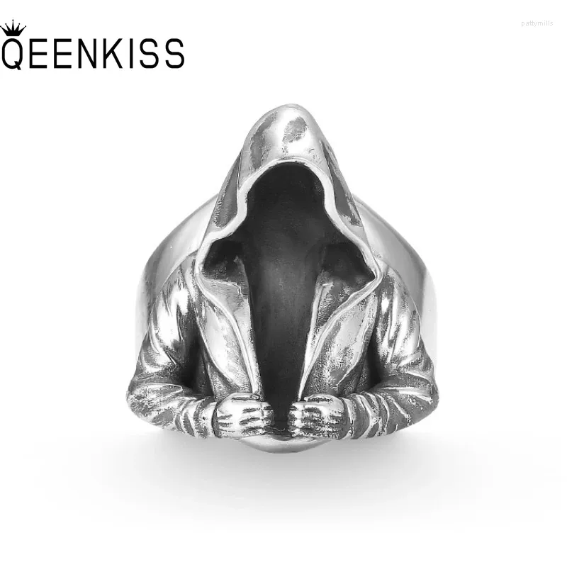 Cluster Rings Qeenkiss 925 Sterling Silver Vintage Cloak Ring For Men Sieraden Groothandel Bruiloft feestje Vriendje vader cadeau RG6977